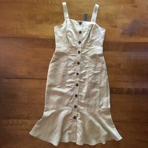 Banana Republic linen-blend midi dress 6 NWT